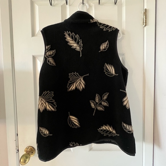 Vintage Leaf-print Fleece Vest - Picture 2 of 4